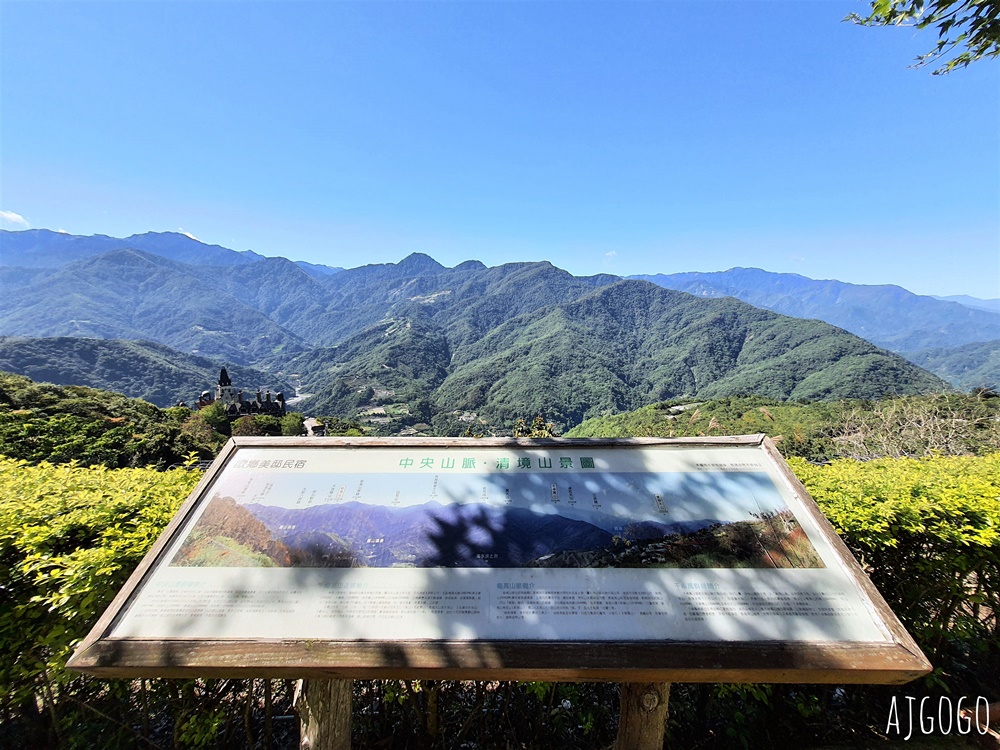 清境歐鄉美邸民宿：山景雙人房、早餐 俯瞰老英格蘭莊園的陽台