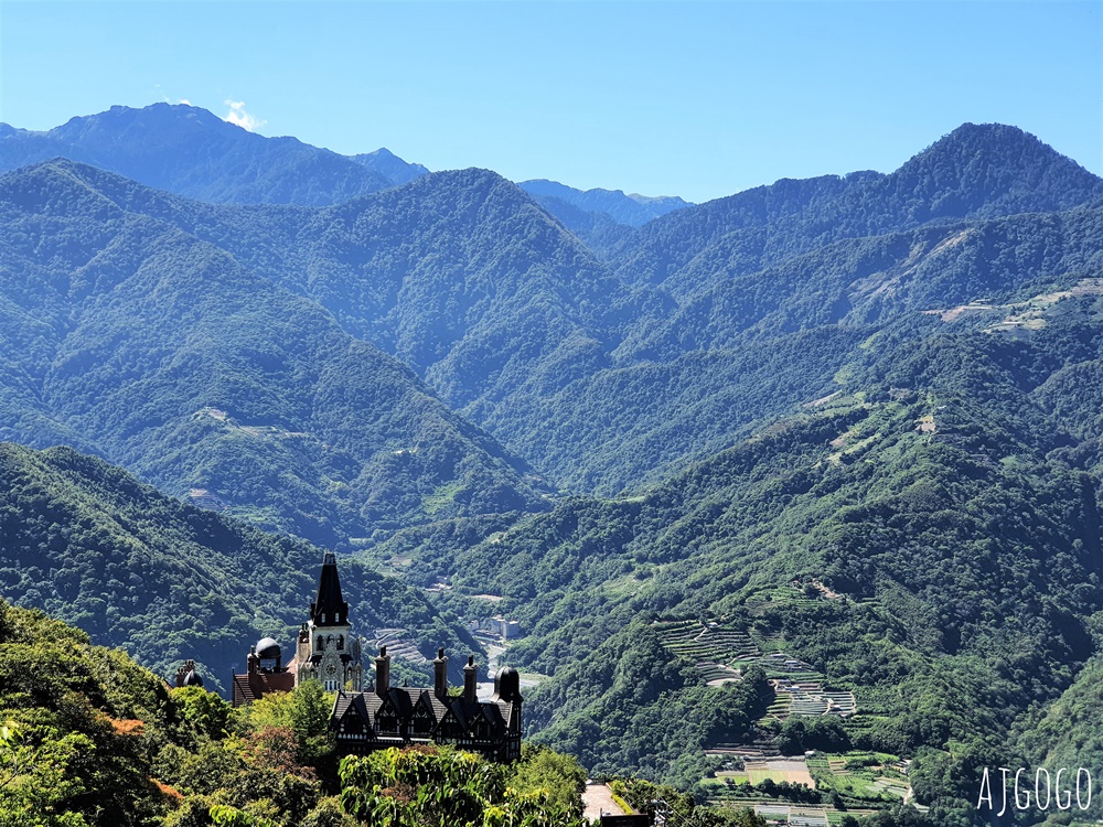 清境歐鄉美邸民宿：山景雙人房、早餐 俯瞰老英格蘭莊園的陽台