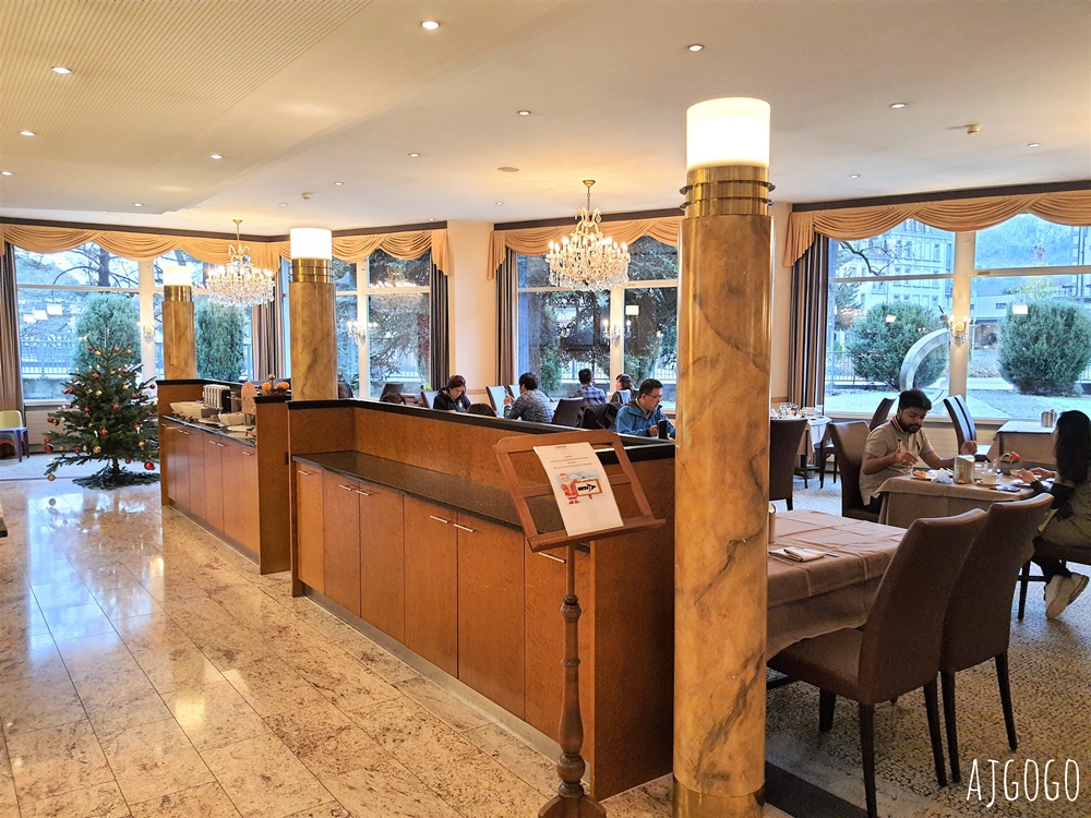 因特拉根飯店推薦：貝烏里瓦奇林德納大酒店 Hotel Beau Rivage Interlaken 經典雙人房、早餐分享