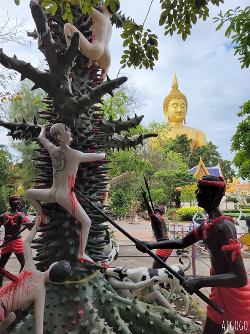 泰國最高佛像 Wat Muang 紅統廊曼寺的巨大金佛