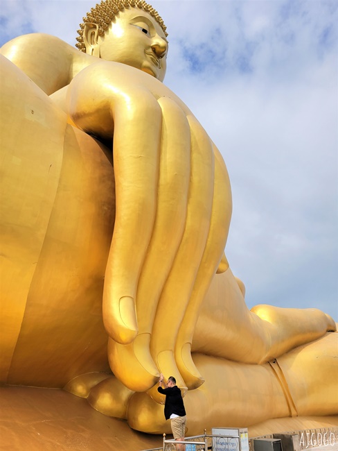 泰國最高佛像 Wat Muang 紅統廊曼寺的巨大金佛